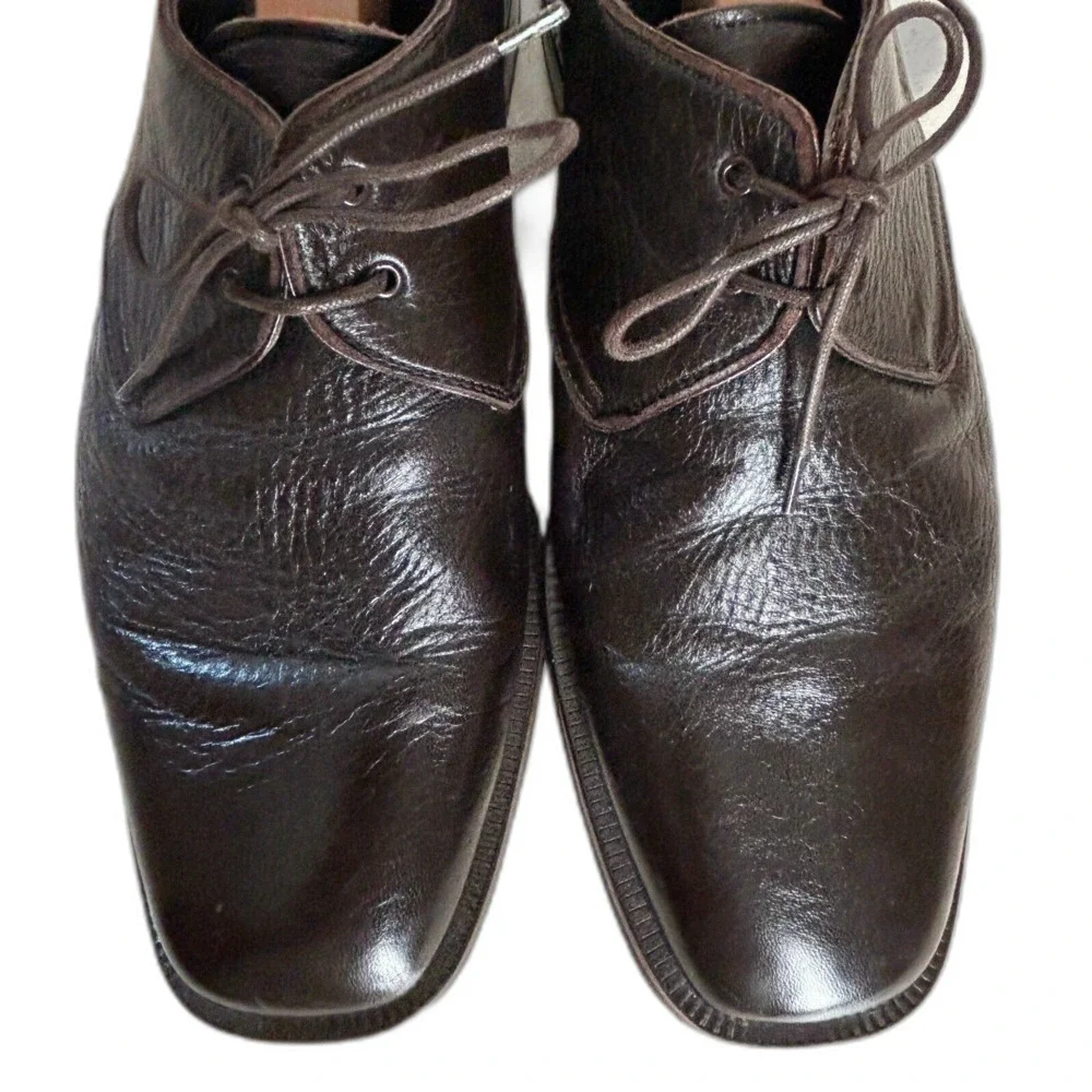 Bostonian Shoes Mens 10.5 M Dark Brown Thick Leather Oxfords Luxurious Excellent